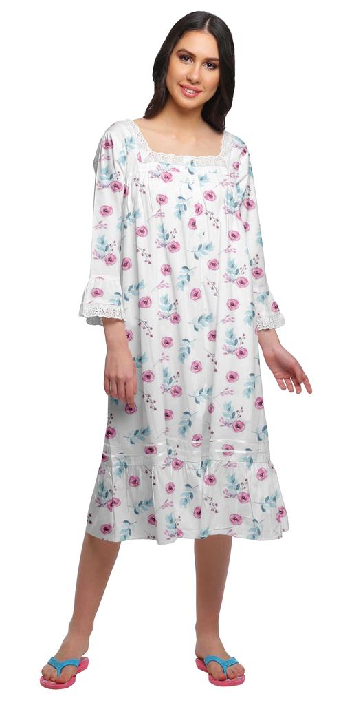 Moomaya Ausgestellte Nachtwäsche aus Baumwolle in A-Linie für Damen