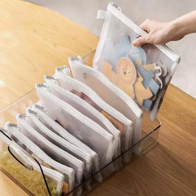 3Pcs Mesh Zipper Pouch Document Bag Children's Puzzle Piece Storage Bag Zip File Folders School Office Supplies Pencil Case