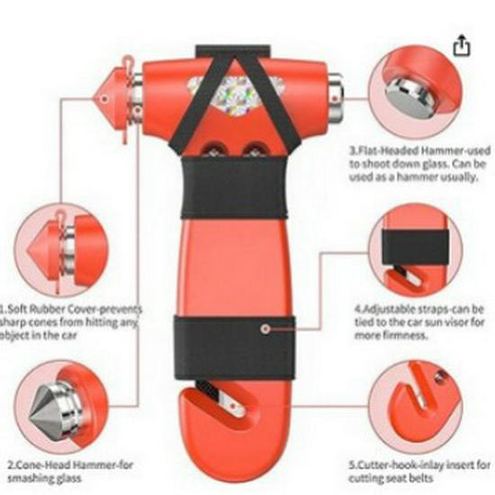 2-in-1 Car Safety Hammer with Window Breaker & Cutter