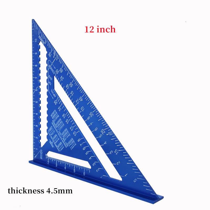 מד זווית משולש מסגסוגת אלומיניום בדיוק גבוה, מחוגה, כלי מדידה לעץ עם סקאלה כפולה לשרטוט
