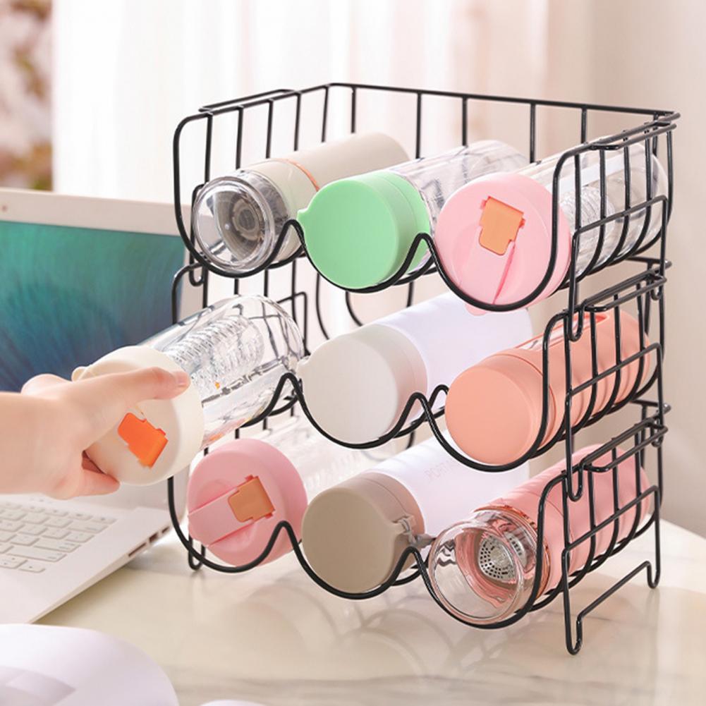 

Cup Storage Rack Multi-Grid Water Bottle Storage Holder Cup Organizer Stackable Wine Rack For Home Kitchen Table Cabinet Shelf