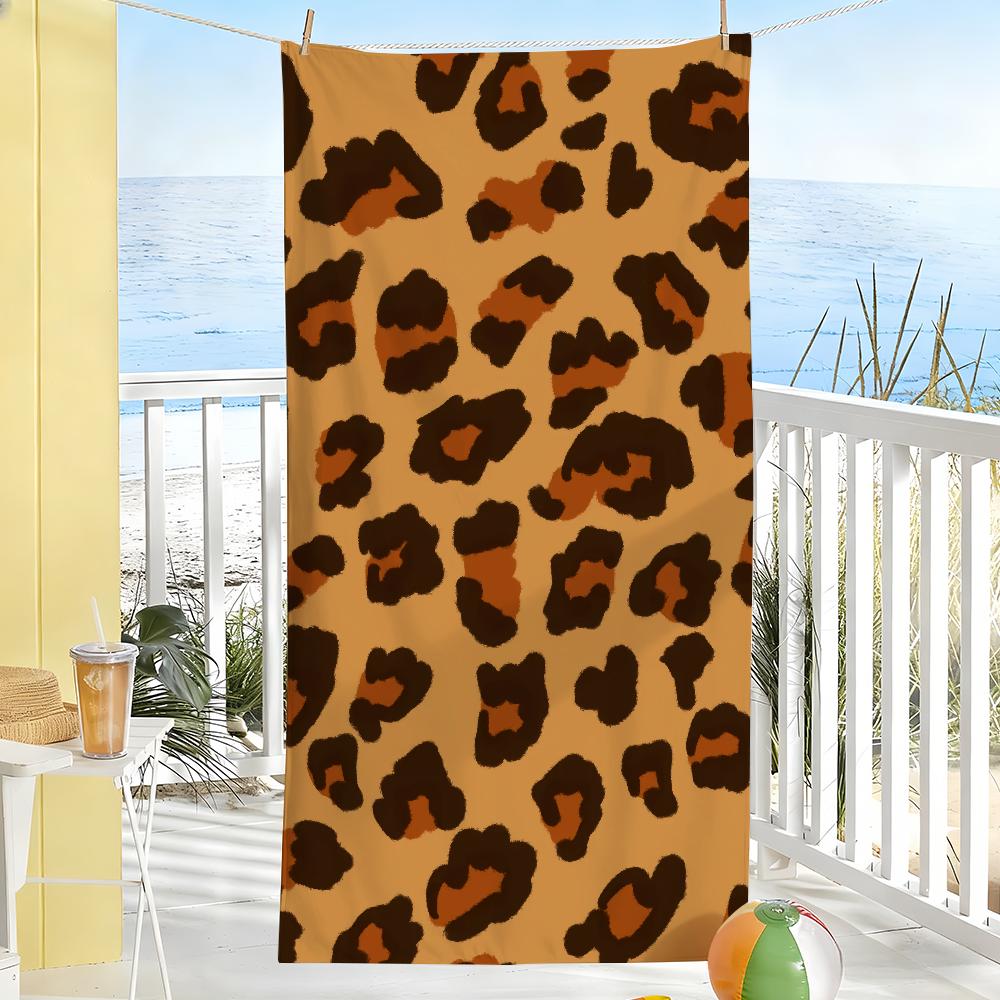 Y2K Fashion Pink Leopard Print Towel Soft Pool Gift For Travel Gym Shower Camping Quick Dry Sports Large Beach Towels