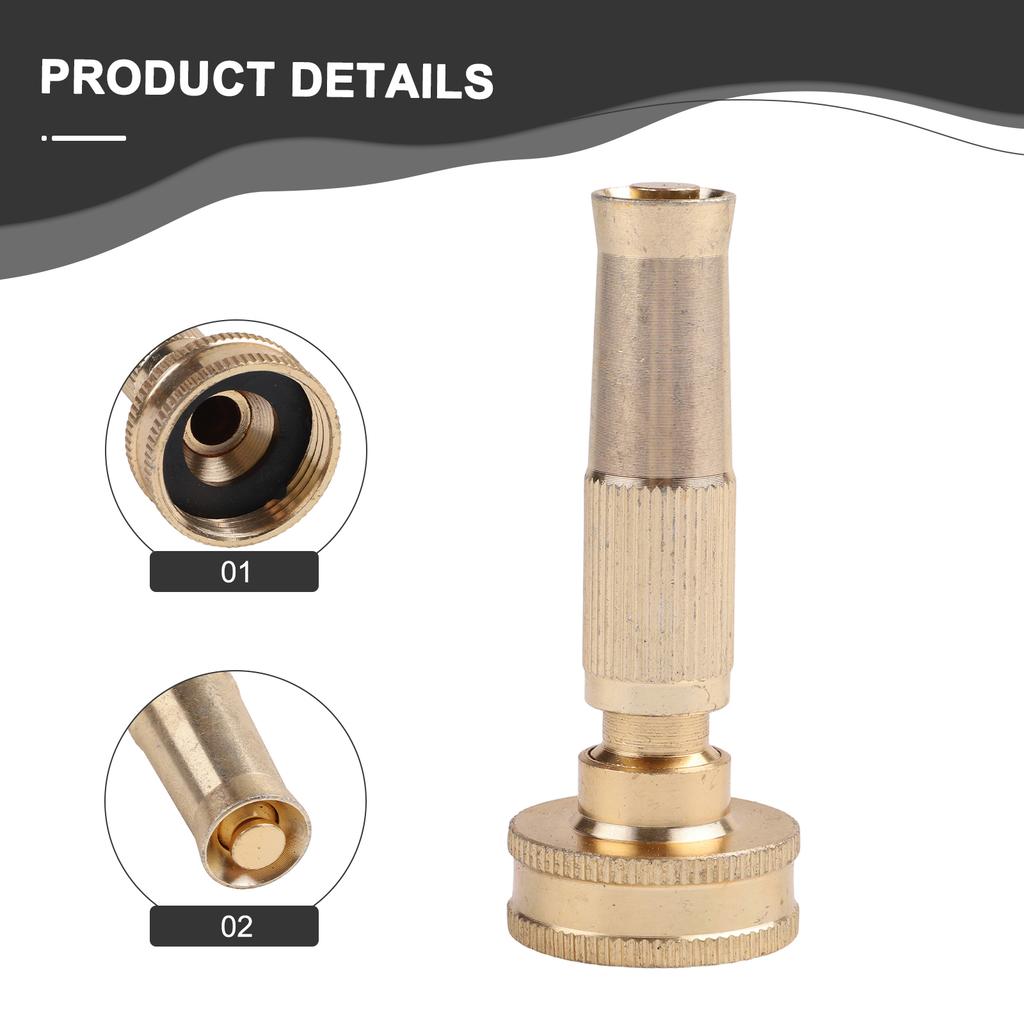 Brass Water Nozzle Garden Hose Nozzle High Pressure Spray