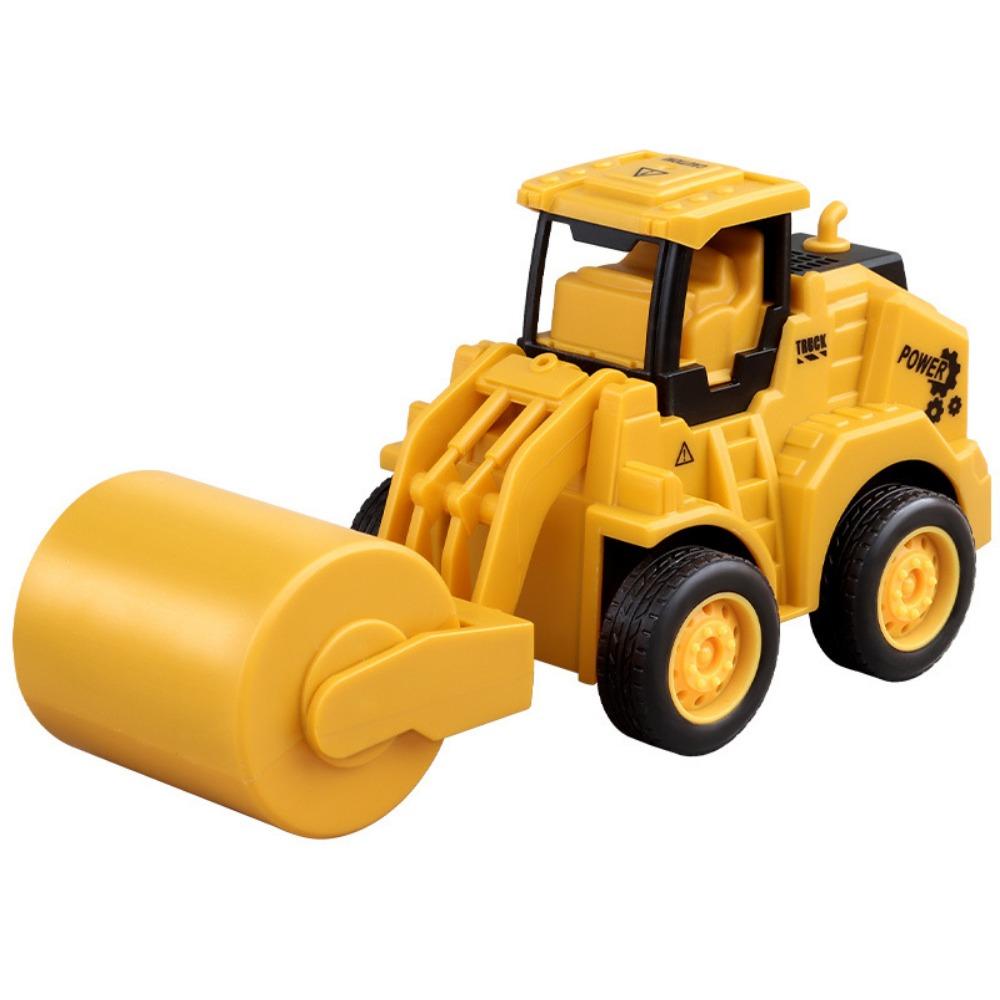 Yellow Press Sliding Press Car Plastic Excavator Roller Bulldozer  Children Educational Toys