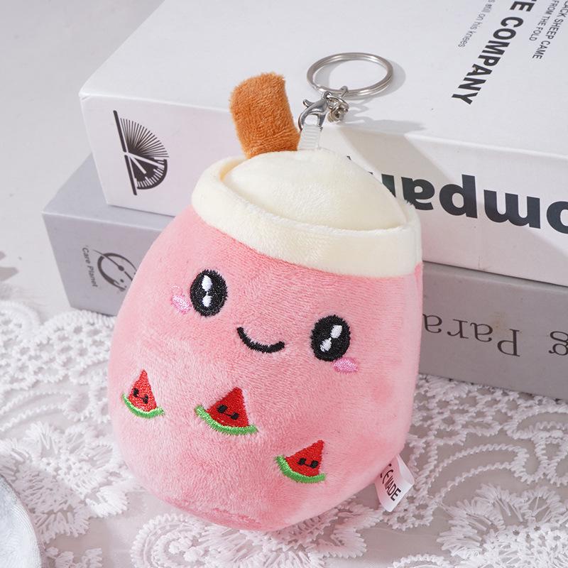 Fruit Bubble Tea Plush Keychain Doll Gift