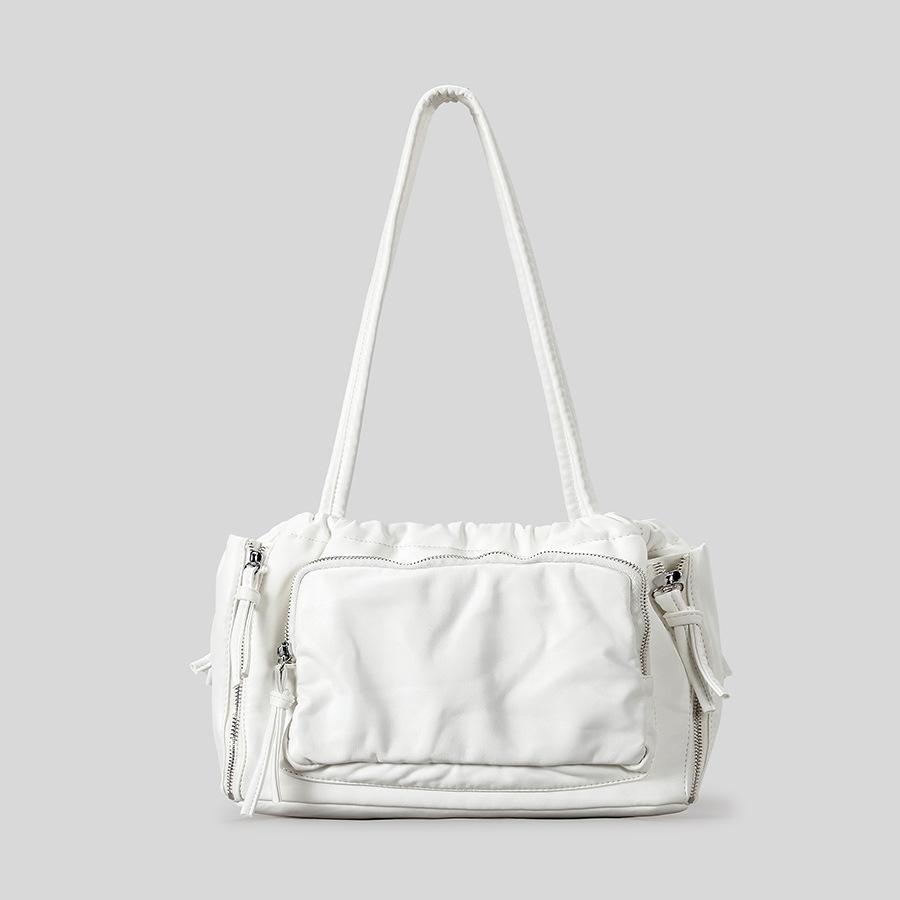 

Ретро Мотоциклетна Сумка Універсальна Плісована Одноплечова Сумка-підпахівка Жіноча Сумка білий