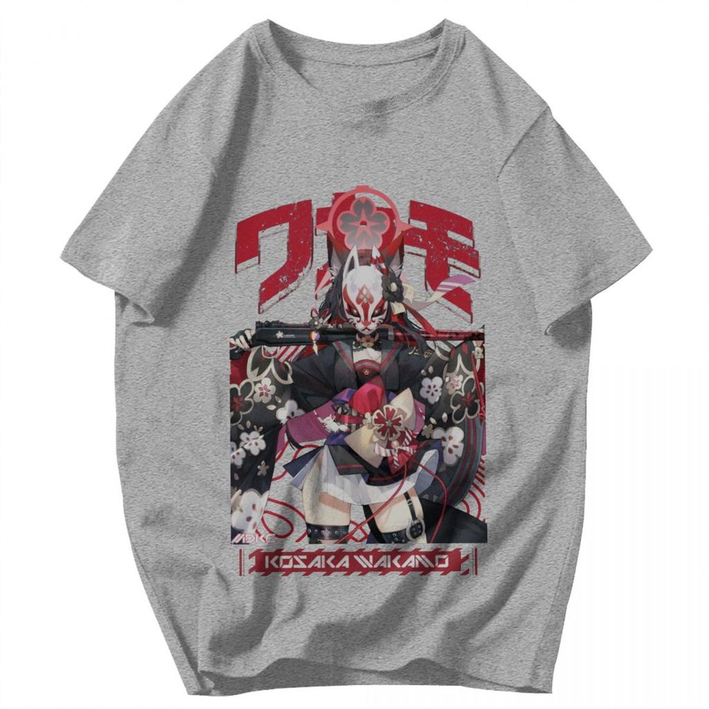 Men T Shirt Blue Archive Wakamo Japanese Anime Idea Y2K Graphic Short Sleeve Unisex Tops T Shirts