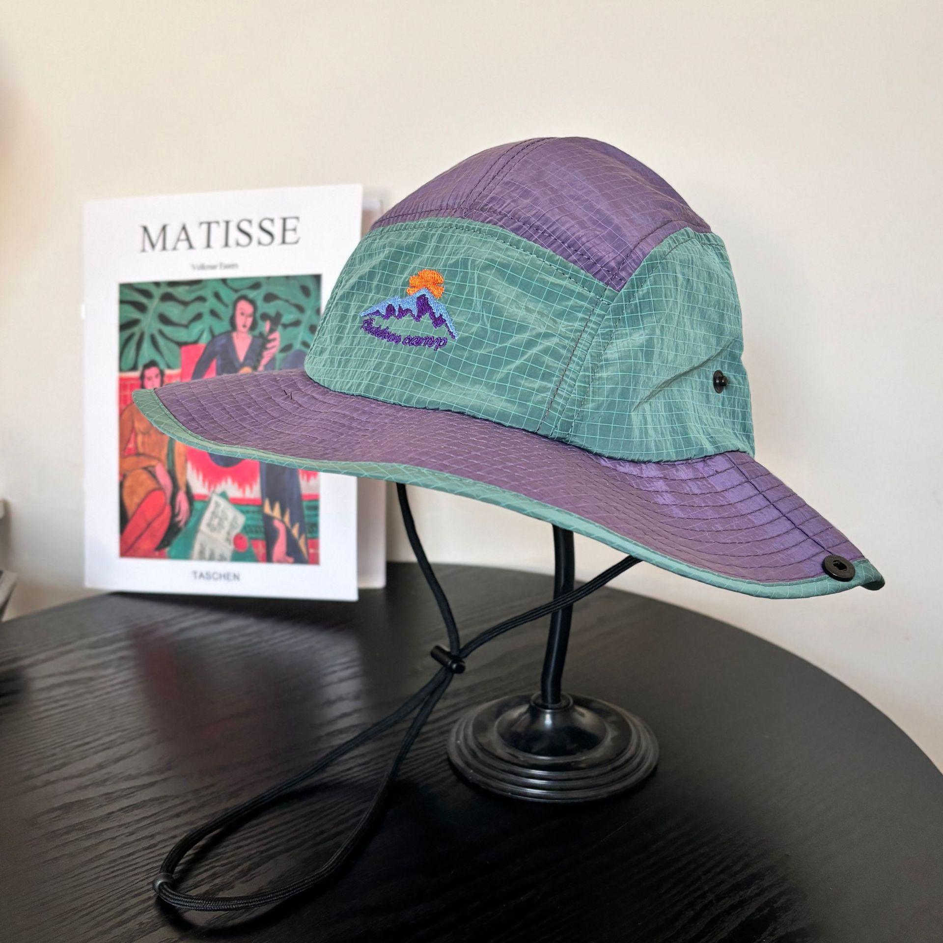 

Кепка для альпинизма с вышивкой, подходящая по цвету, быстросохнущая, мужская и женская, летняя, для кемпинга, солнцезащитная кепка, для защиты от солнца, для путешествий на открытом воздухе, шляпа-ведро M（56-58cm）