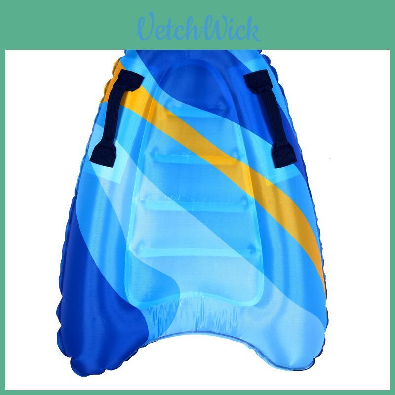 Children's Portable Inflatable Surfboard Lightweight Kickboard Ocean Surfing Water Slider Blue Striped
