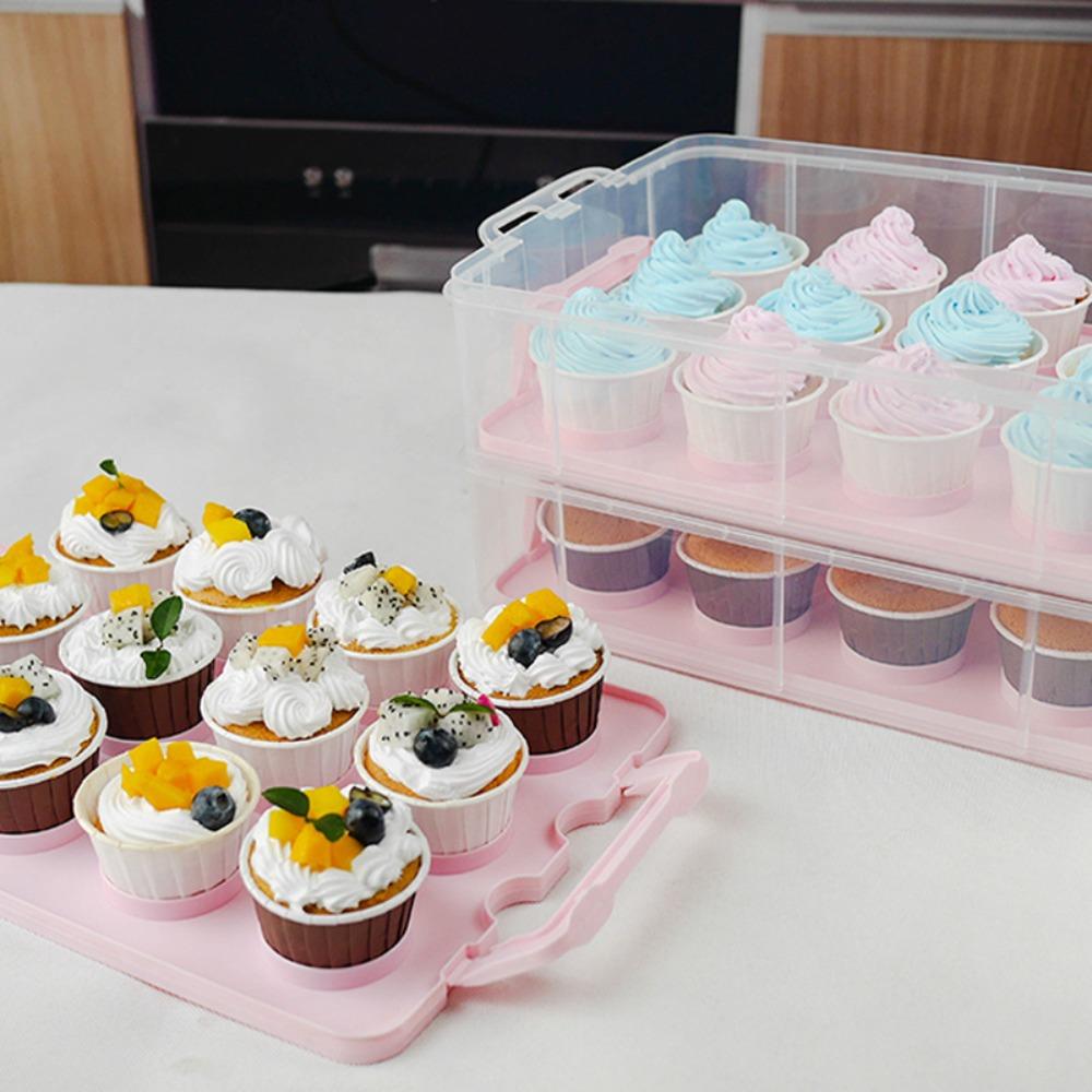 2 Tier Cupcake Storage Box Transparent Cupcake Containers Cupcake  Holder Cupcake Carrier  Party