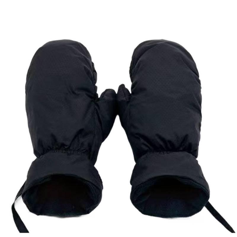 Unisex Winter Warm Fleece-Lined Waterproof Windproof Cycling Mittens with Lanyard