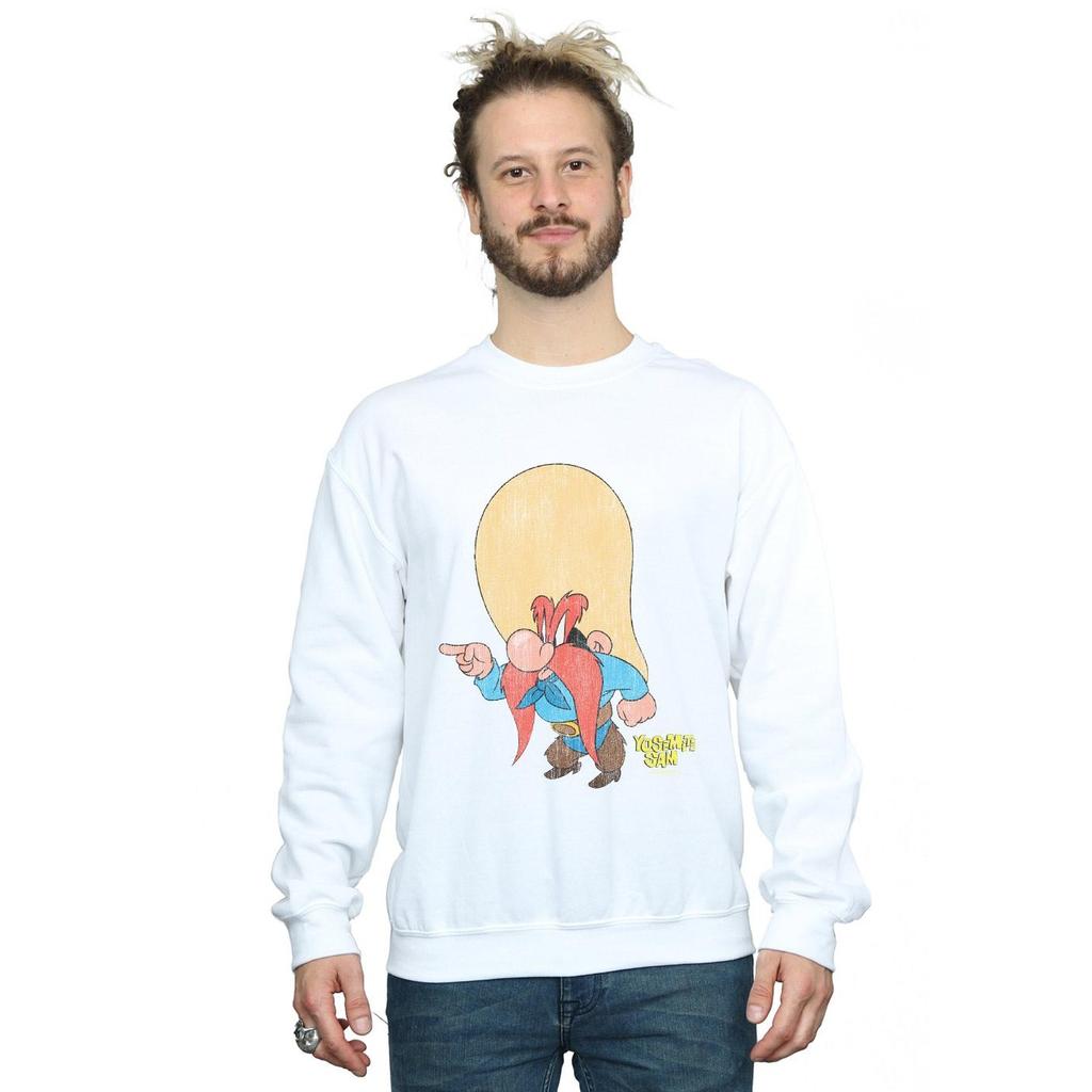 Looney Tunes Mens Yosemite Sam Distressed Sweatshirt