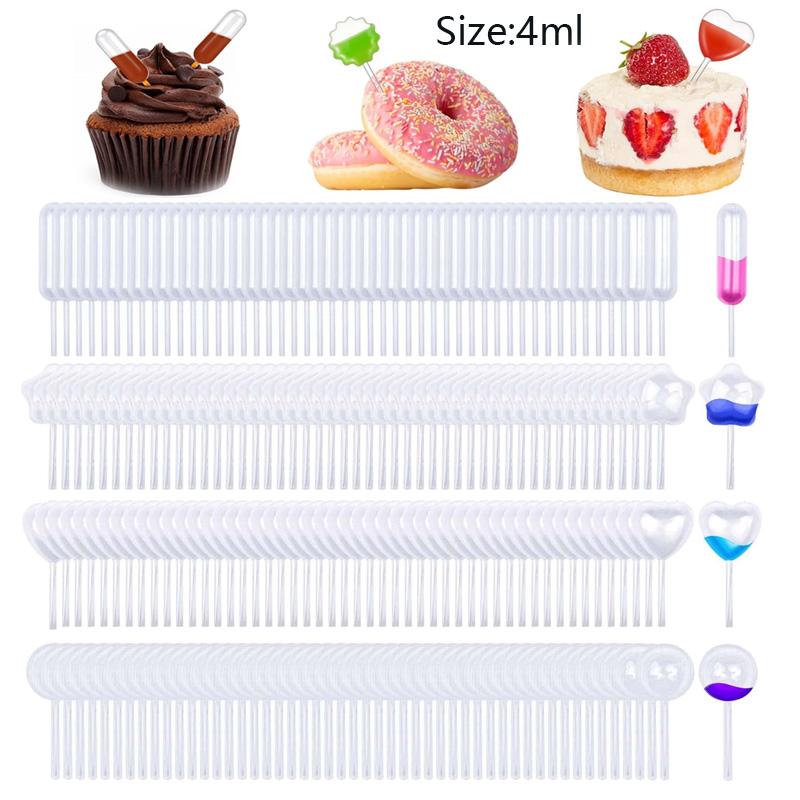 50-100pcs Mini Squeeze Transfer Pipettes Sauce Droppers For Cupcakes Ice Cream Sauce Ketchup Pastries Macaron Stuffed Dispenser