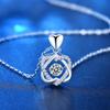 Lindon S925 Sterling Silver Moissanite Luxury Personality Pendant Necklace Women's Classic Tide Sugar Full of Wild Clavicle Chain