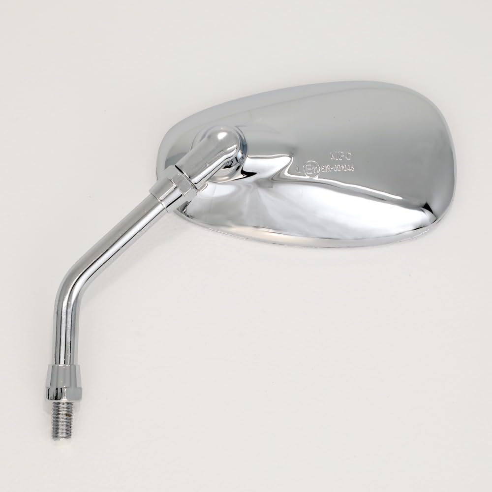 ALBA Motorrad Rückspiegel 10mm 150mm Spiegel Set 1 Stück und Spiegel, Oval, Rechtsgewinde, Oberfläche, (Links rechts) 101-039