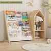 Mehrschichtiges Kinder-Bücherregal aus Massivholz mit abnehmbarem Stoff, Standregal für Kindergarten und Baby-Bücher