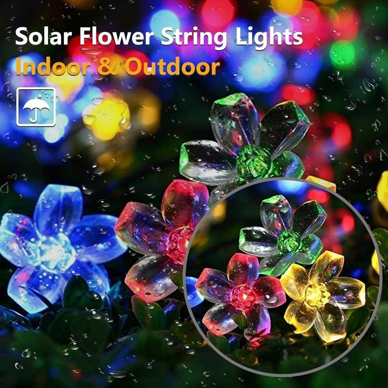 5M 20LED Solar String Lights Outdoor Waterproof 8 Mode Cherry Flower Light For Yard Garden Lawn Holiday Wedding Party Decoration