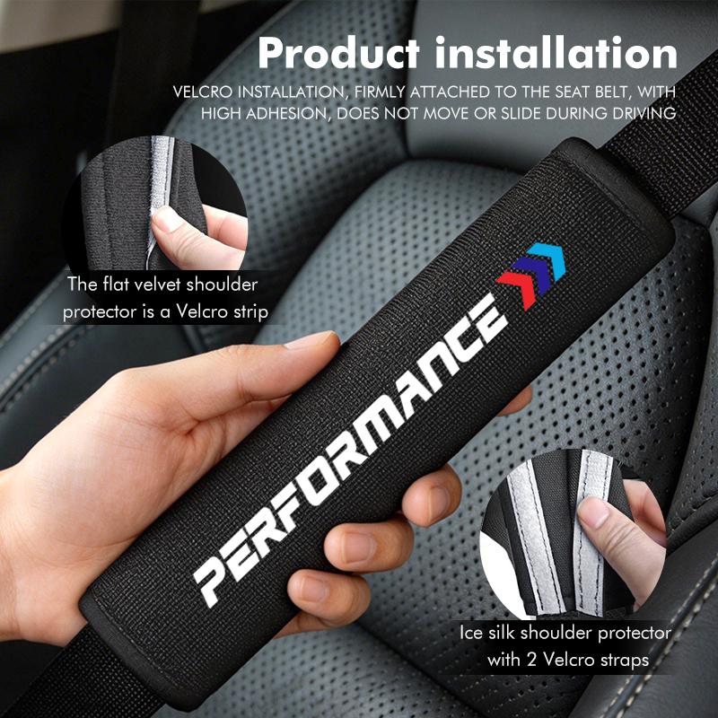 Car Seat Belt Cushion Plush Safety Belt Shoulder Protector Pads For BMW 1 3 5 7 Series M Performance M M3 M5 X1 X2 X3 X4 X5 H1