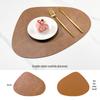 Nordic Cowhide Teardrop Leather Placemat, Double-Sided, Non-Slip PU Heat Insulation for Dining Tables
