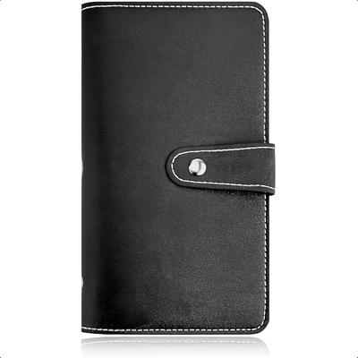 Slim Faux Leather Business Card Holder Secure Closure Professional Design for Office Card Case Faux Leather Finish Card Holder for Business