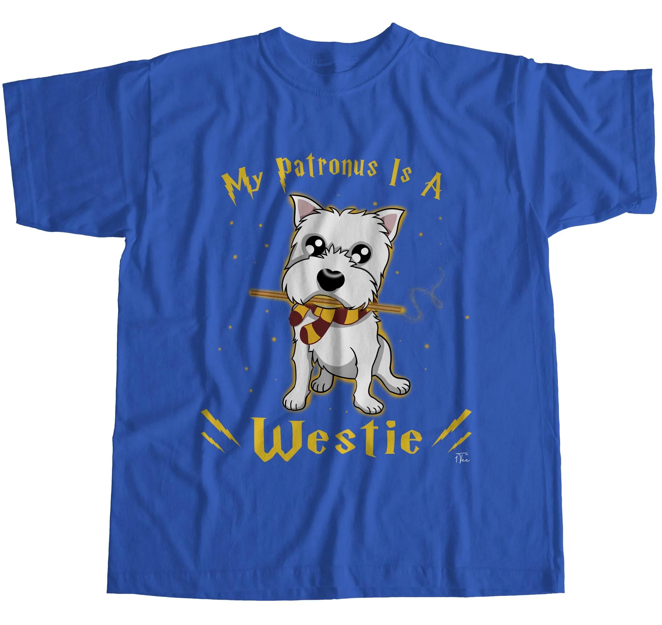 

My Patronus Is A Westie Dog Men s T-Shirt Short Sleeve Casual Cotton O-Neck Summer Mens T Shirts S