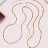 80cm Long Necklace In Stainless Steel 18k Gold Plated Chain Necklace Inlaid Zircon Charms Sweater Chains Necklaces for Women