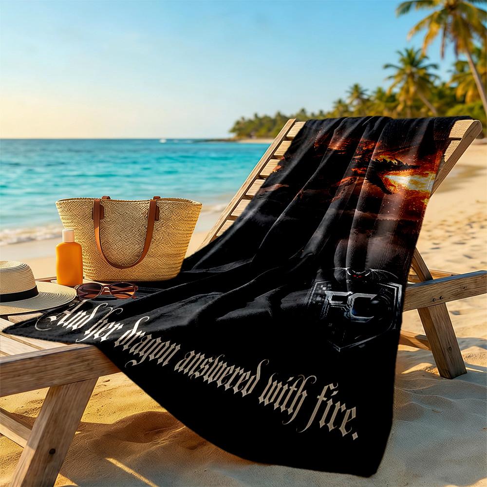 Gothic Style Beach Towel High Absorbency & Quick-Dry Comfortable Lightweight
