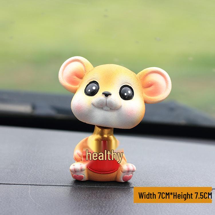 

Zodiac Rat Bobblehead Car Ornament – Creative Resin Interior Decoration