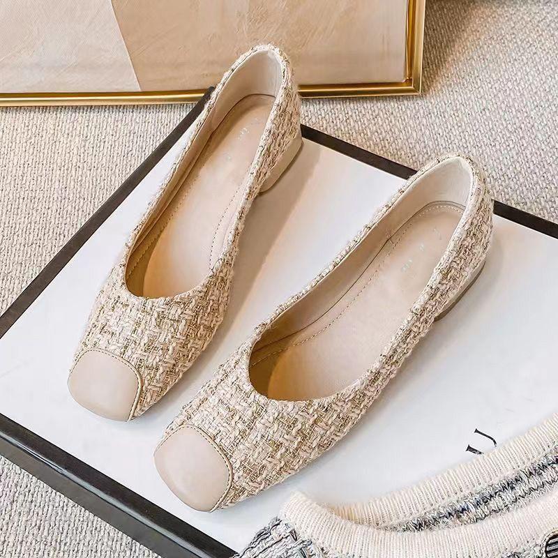 

Туфли-лодочки Xiaoxiangfeng женские весенне-осенние, в стиле знаменитостей, с легким верхом, мягкой подошвой, плоской подошвой, низким каблуком, туфли бабушки, французские туфли-лодочки для работы 40 абрикосовый