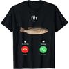Fih Calling Remind Me Message Decline Accept Phone Call Fish T-Shirt for Men Soft Natural Cotton Top Streetwear