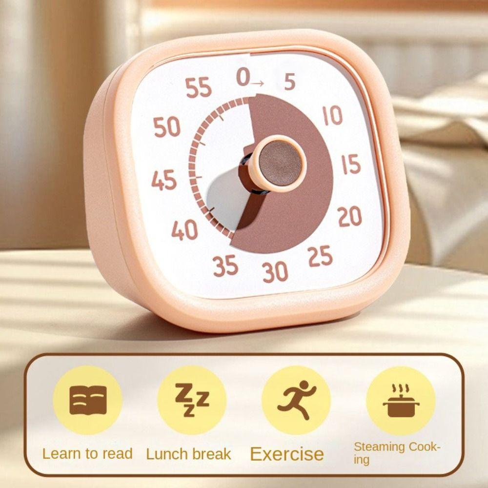 Square 60 Minutes Visual Timer Ultra Silent Kitchen Timer Countdown Timer  Reading Room