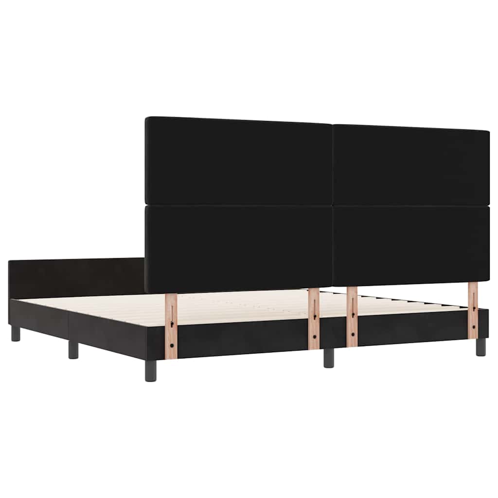 Box Spring Bed with Headboard Black 200 X 200 Cm Velvet