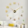 Large Wall Clock Quartz 3D DIY Big Watch Decorative Kitchen Clocks Acrylic Mirror Sticker Oversize Wall Clocks Home Letter Decor
