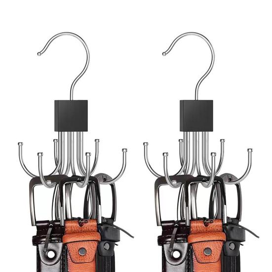 1/2Pcs Belt Hanger Closet Organizer 360-Degree Rotatable Strong Load-bearing Belt Display Rack Storage Holder