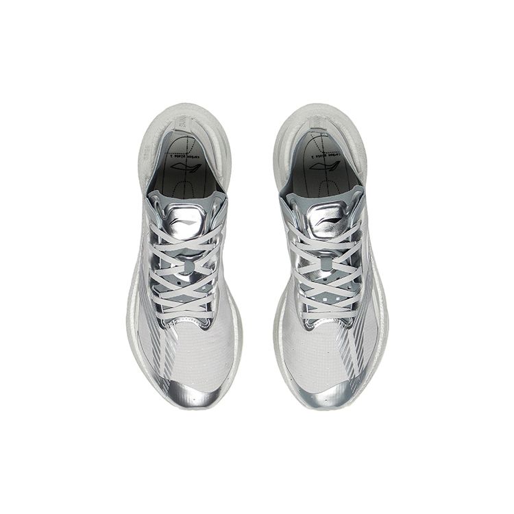 Li Ning Absolute Shadow Material Absorbție Șoc Anti-Alunecare Rezistent la Uzură Respirabil Pantofi de Alergare cu Top Scund Bărbați sneaker Argintiu ARRS001-7