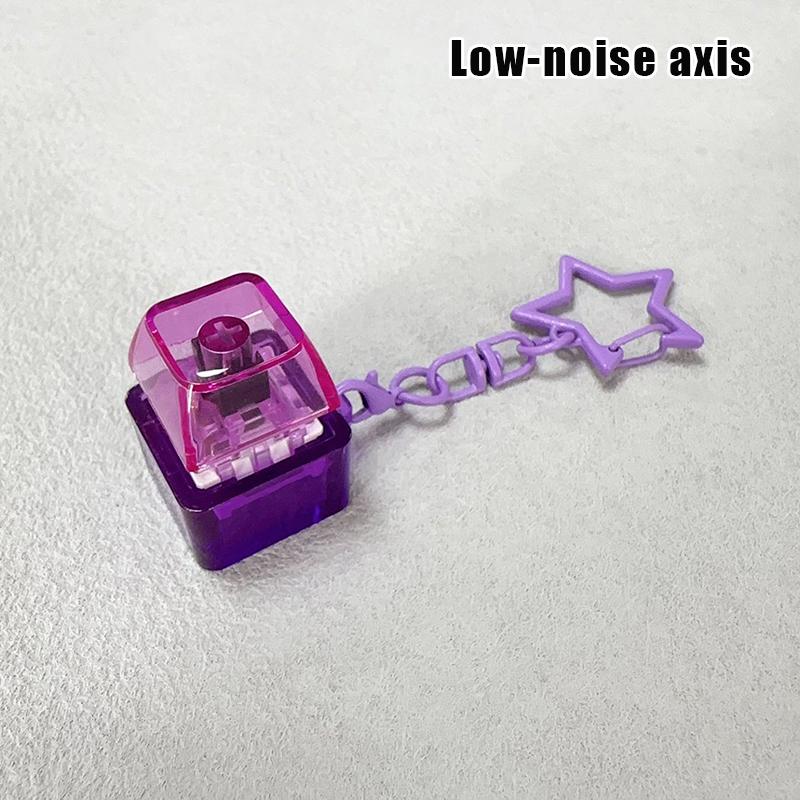 Transparent Star Keyboard Keychain Pendant Decompression Keys PC Cap Fingertip Press Mechanical Keyboard EDC