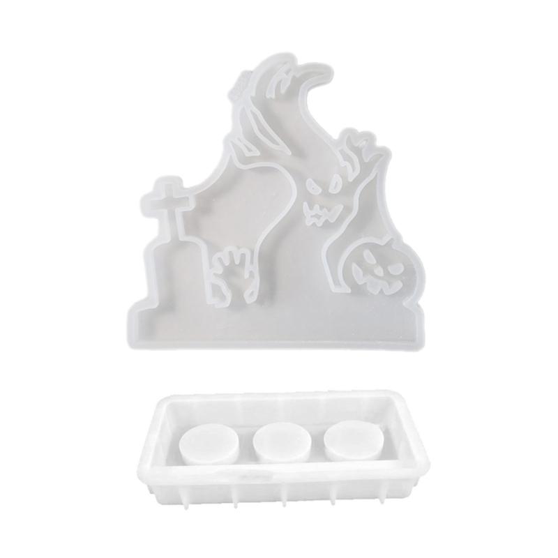 Silicone Candle Holder Molds Ornaments Molds Halloween Theme Silicone Craft Molds Candlestick Molds for Hand-Making