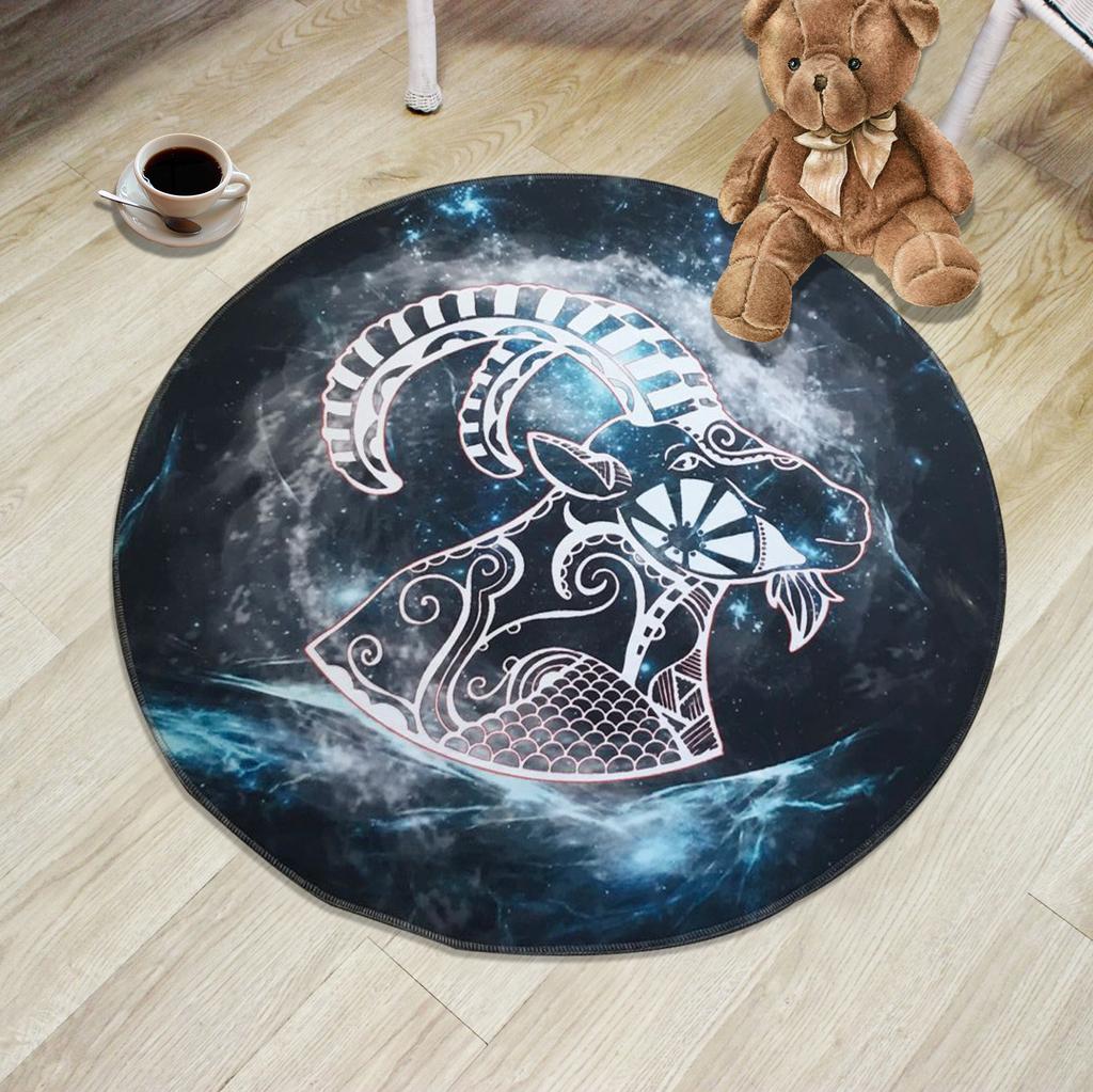 Creative 12 Constellation Round Carpet Living Room Bedroom Children's Cartoon Computer Chair Floor Mat Modern Home Carpet