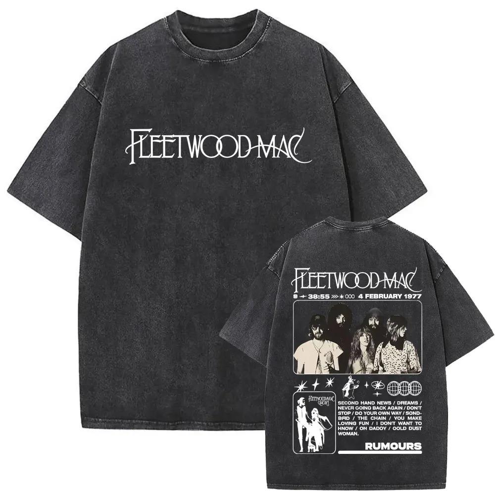 2026 Gewaschenes Vintage Rockband Fleetwood Mac Rumours Grafik-T-Shirt Stevie Nicks T-Shirt Herren Damen Freizeit Baumwolle Übergroße T-Shirts