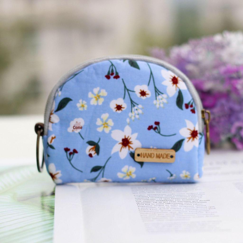 Geldbörse im pastoralen Stil mit Blumenmuster – kleine Stofftasche für Mädchen