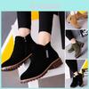 Elegant Ladies Winter Snow Faux Suede Zipper Ankle Boots With Chunky Low Heel