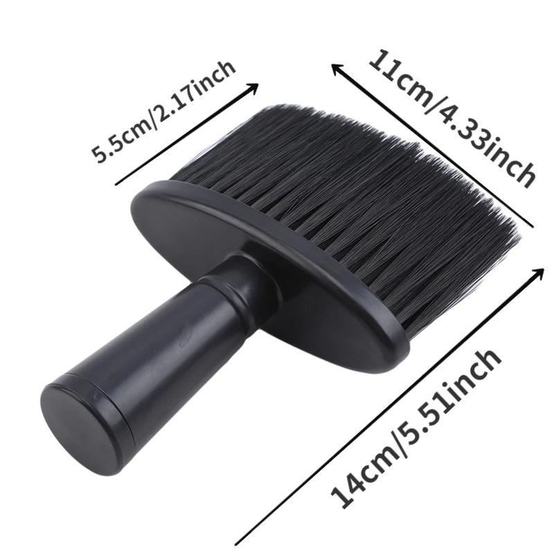 

Professional Black Handle Plastic Neck Face Duster Brush Barber Hair Clean Hairbrush Beard Brush Salon Styling Tool