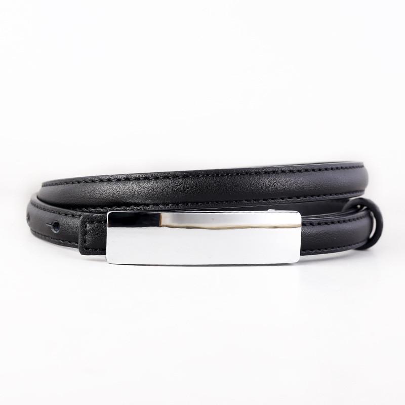 

Genuine Leather Womens Belt With Square Buckle For Casual Dress And Jeans Accessory чёрный