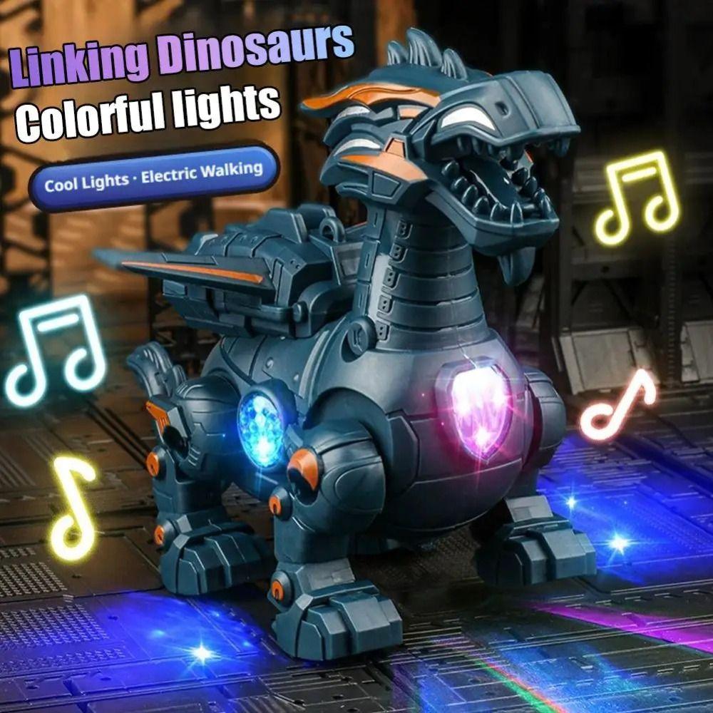 Cool Light Mechanical Dinosaur Electric Powered Simulation Fire Toy Entertainment Game