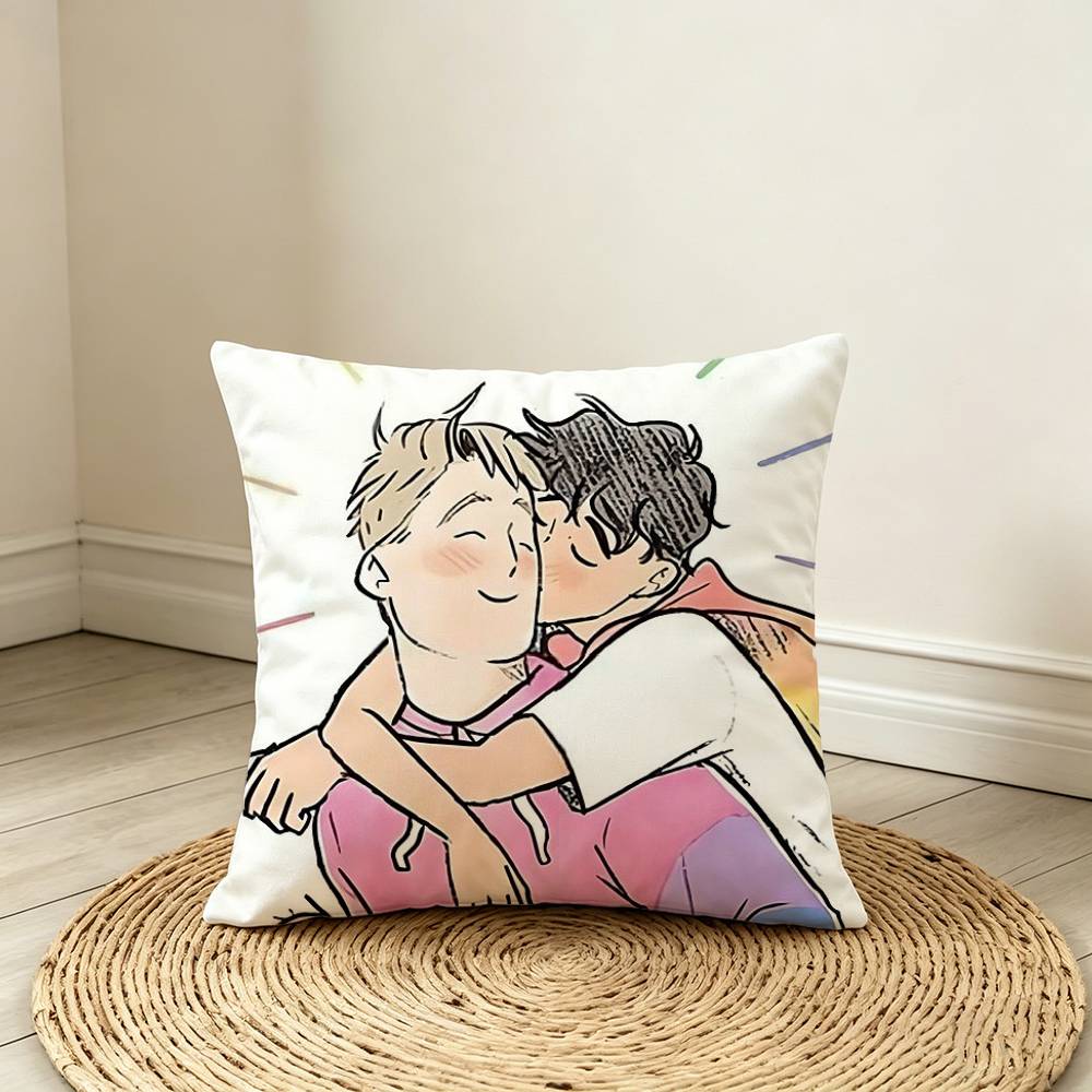 H-Heartstoppers-Nick & Charlie Pillow Case Pattern Printed Pillowcase For Living Room Sofa Cushion Cover