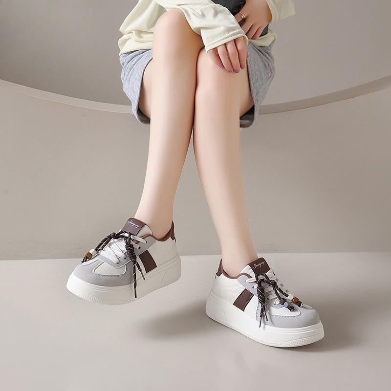 New Platform Shoes 2025 New Color Blocked Retro Casual Shoes Versatile Sneakers Fashionable and Comfortable Outdoor Women Shoes
