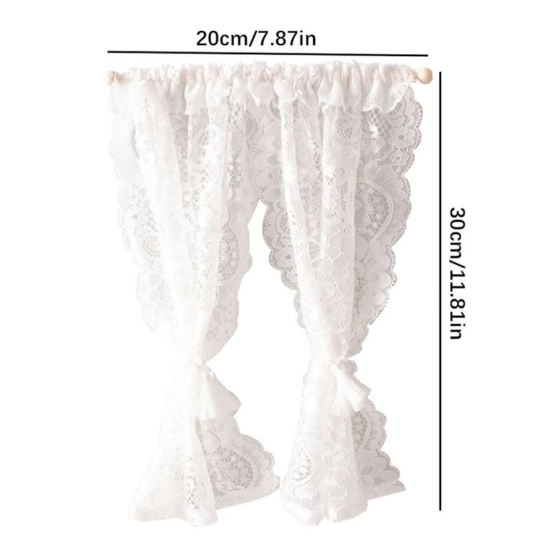 1/12 Puppenhaus Miniatur Spitzengardine Puppen Heim Schlafzimmer Möbel Dekor Spielzeug Puppenhaus Zubehör Mikroszene Foto Requisiten