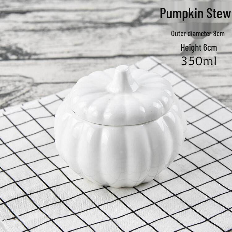 Bird's Nest Ceramic Double-Boiler Soup Pot with Lid - Small Stew & Dessert Pot with Double Handles for Hotel Steamed Egg Bowls.