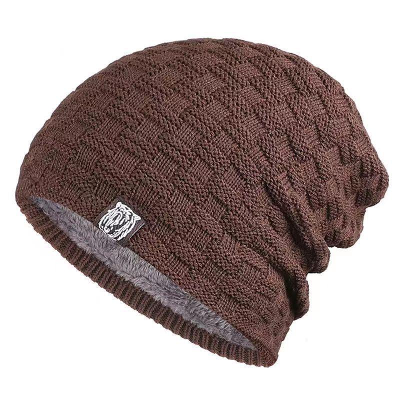 Mens Fleece Lined Knit Beanie Hat Winter Warm Thick Ear Cover Pullover Cap Casual Soft Watch Hat