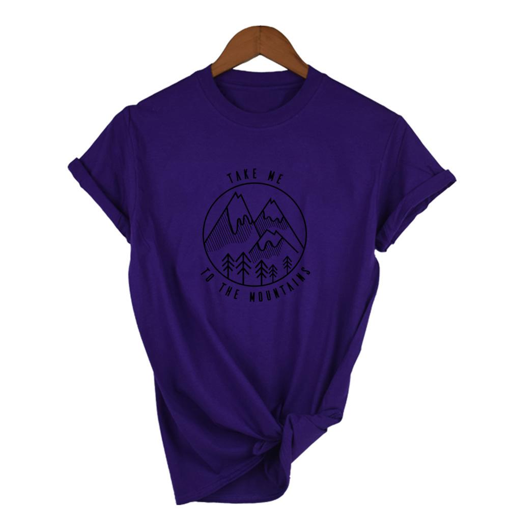 Summer Fashion Vintage Womens Camping Shirts Take Me To The Mountains Outdoors Shirt Clothing Tumblr Graphic